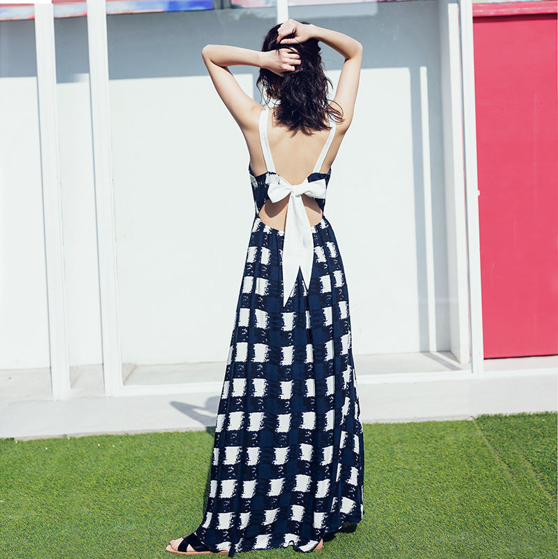 Female Summer Skinny Beach Dress 2025 New Seaside Holiday Lattice Super Fairy-Daughted Dress