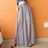 Long Pants Women's National Style Wide Leg Pants Feel Thai Tourism Wearing Seaside Resort Beach Pants Summer