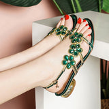 Women 2025 New High-Heeled Crystal Wedding Shoes With Diamond Cheongsam Dew Bohemian Aroid Yard Shoes High Quality Shoes