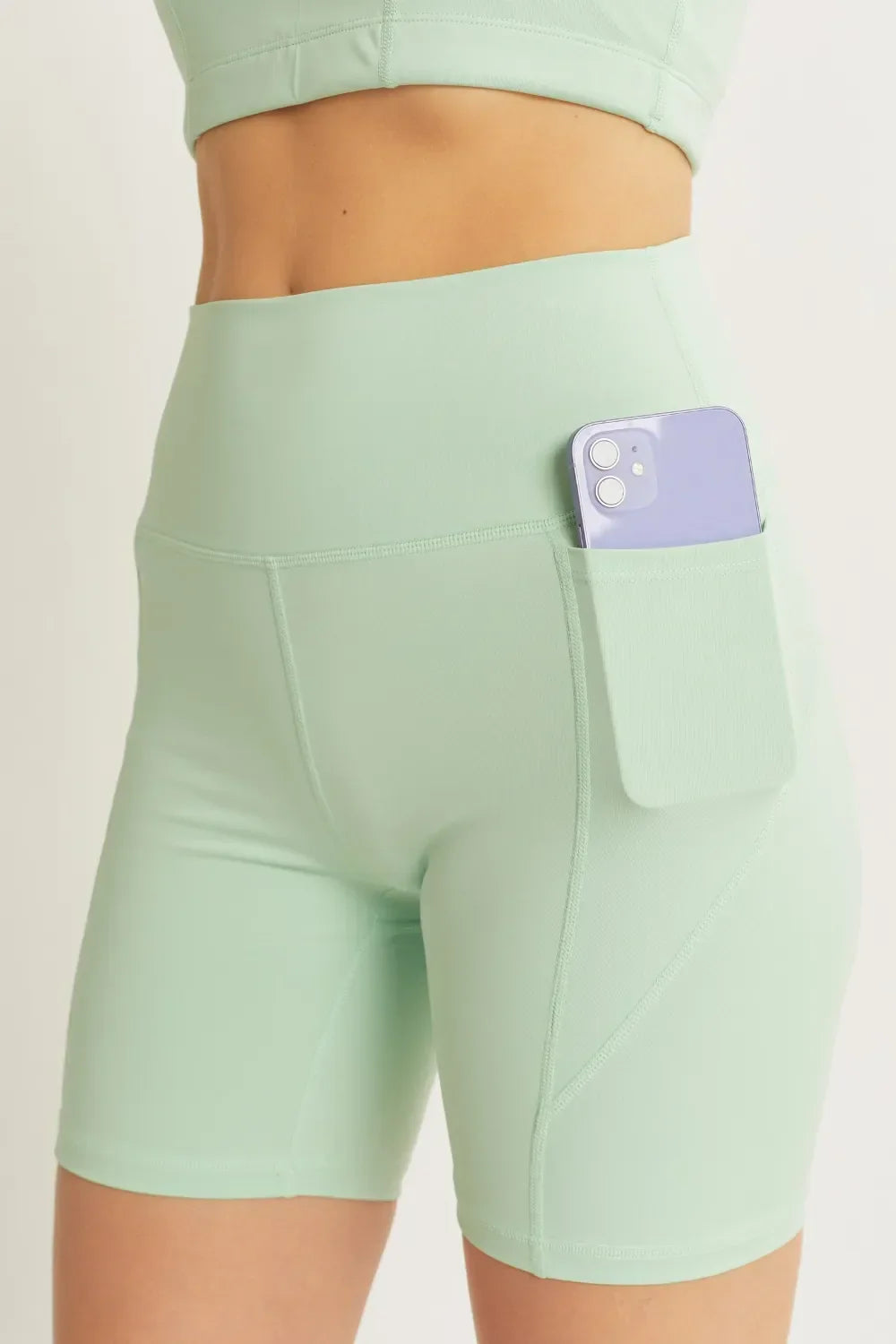 Tree High Waist Seam Detail Active Shorts DJPT