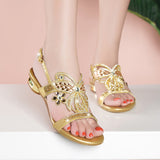 Women's Summer 2025 New Bohemian Water Diamond Sandals Are Comfortable And Anti-Slip Outside Wearing Flat-Soled Women's Sandals High Quality Shoes