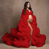 Dress Wedding Show Photo Photo 2025 Hot Pregnant Women Thin Net Yarn Dress Party Long Girl Maternity