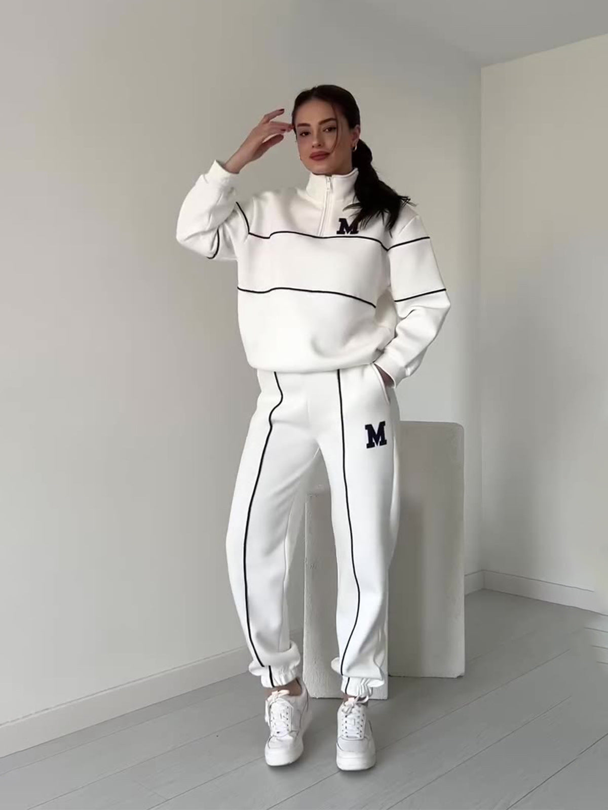 2024 New Coloring Sports Design Sense Fashion Temperament Loose Set
