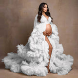 Dress Wedding Show Photo Photo 2025 Hot Pregnant Women Thin Net Yarn Dress Party Long Girl Maternity