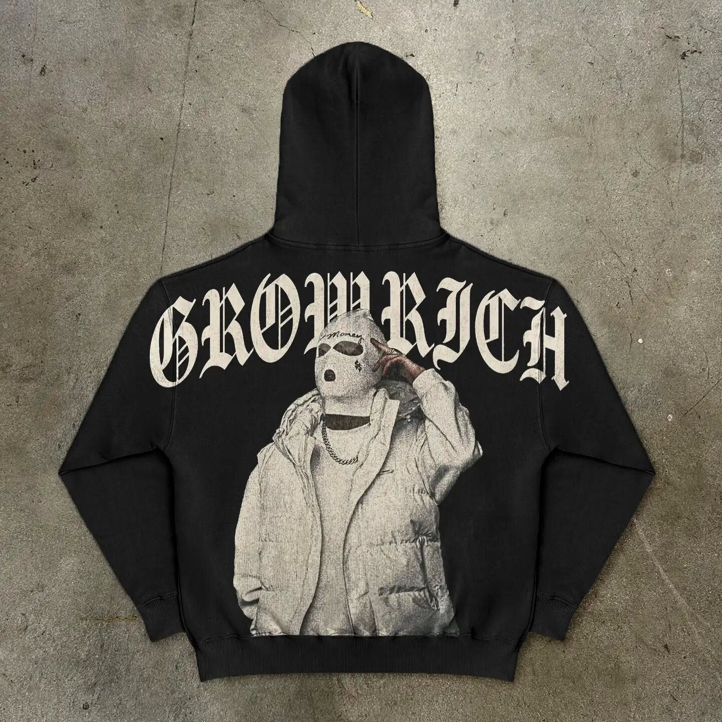 Fashion Vintage Skull Print Hoodie Y2k Couple Street Hoodie DJPT