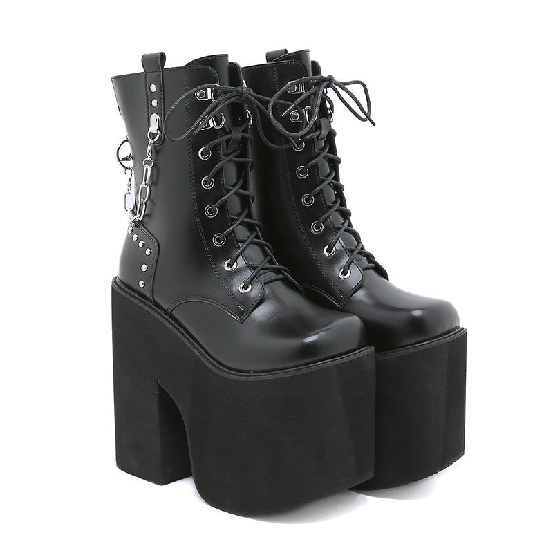 Martin Boots In Front Of The Side Show Women's Boots Ultra-High And Waterproof Table Women's Short Boots High Quality Shoes