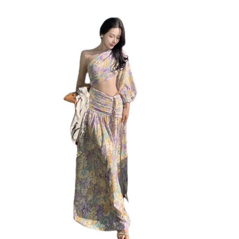 Long Sweet Hottie Beach Dress Women's Broken Flower Dress Sanya Thailand Seaside Holiday Dress Summer