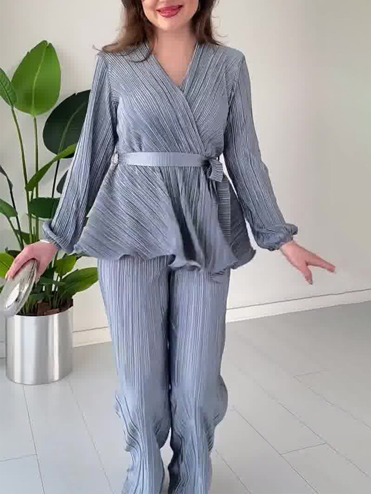 2024 New Central And East Asia Folds Are Loose And Comfortable Solid Color Small Fresh Suit