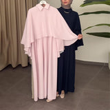 2024 New Middle East Loose Leisure Short Shawl Burqa Dress Two-Piece