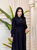 2024 New Elegant Temperament Belt Belt Solid Color Collar Dress