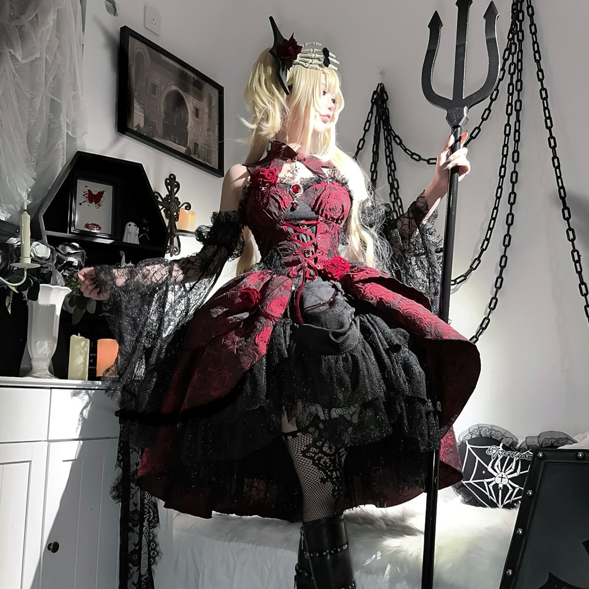 Teased Original Rosehip Lolita Woman Lolita Sling Skirt Everyday Cute Sweet Dress 7109
