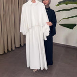 2024 New Middle East Loose Leisure Short Shawl Burqa Dress Two-Piece