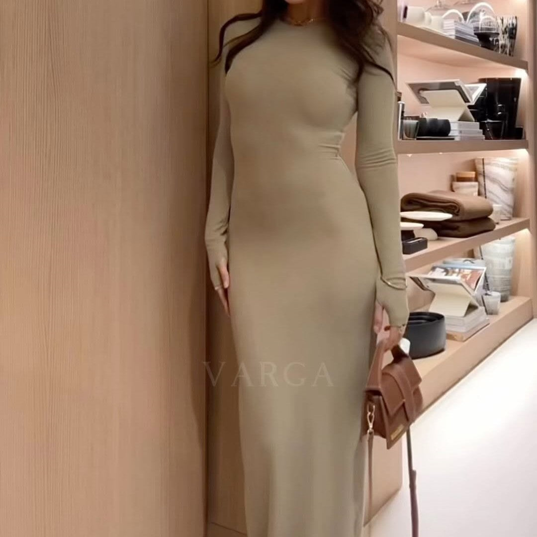 2024 Women's Fashion Sexy Tight-Groomed And Comfortable Solid Color Long Dress