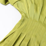 Fashion Elegant Hanging Dress 2025 Summer New Round Neck Sleeves Waist Design Smooth Dress Dress Woman