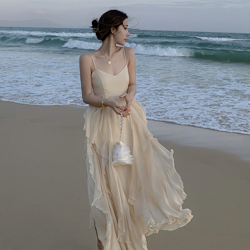 Dress Fairy Dress Long Summer Seaside Photo Clothes Holiday Super Fairy Haid With Sweet Sling Dress