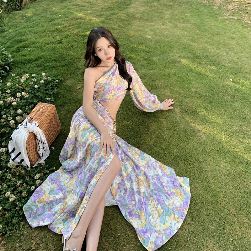 Long Sweet Hottie Beach Dress Women's Broken Flower Dress Sanya Thailand Seaside Holiday Dress Summer