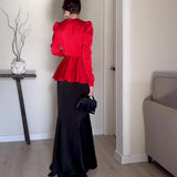 Women's Dress French Style Dress V-Neck Sexy Temperament With High-Rise Half-Body Skirt