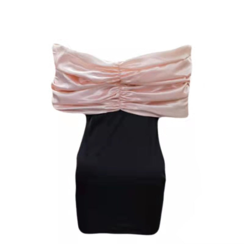 Night Club Dress Bow Tight Body Dress Sexy Dew Women's Two Sets DJPT