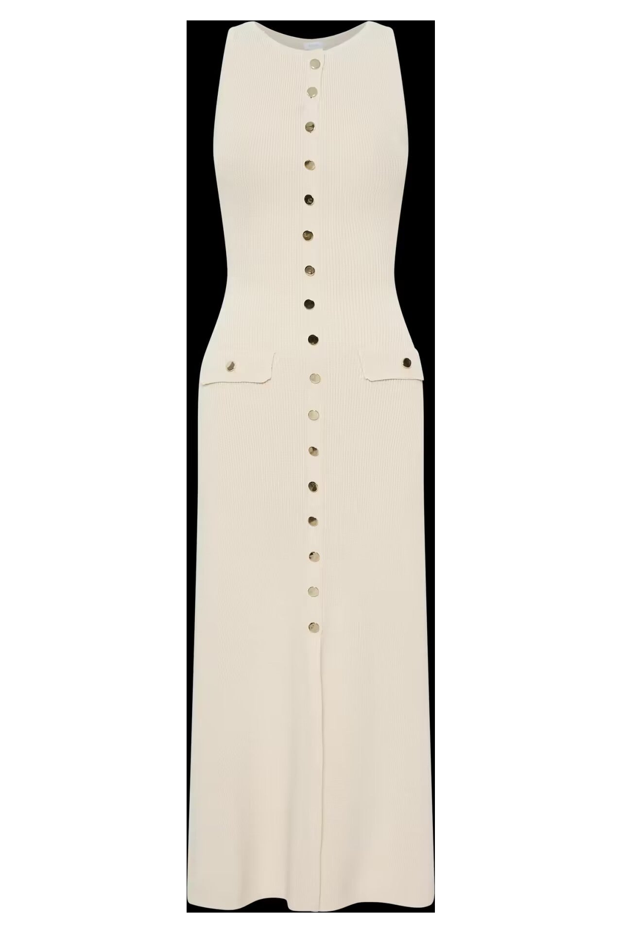 Summer New Temperament Sleeveless Round Collar Knitted Dress