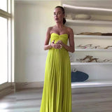 Summer New Sexy Breast-Wearing Dress Press-Folding High-End Evening Dress