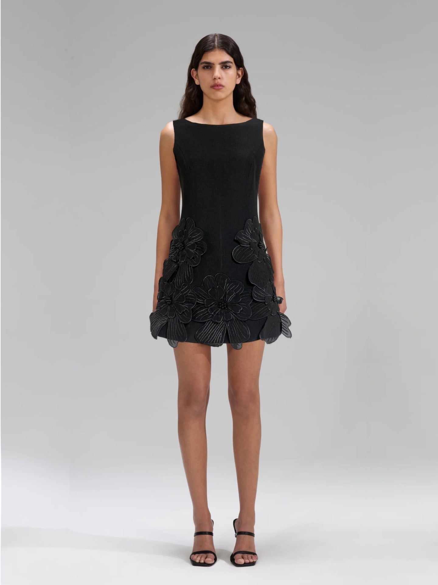 Sweet Pink Petal Spliced Sling Sling Waist Top Design Is Beautiful To Receive Short Waist Dress