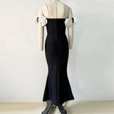 New Design Sense Three-Dimensional Flower Banded Dress Party Dress Fishtail Dress