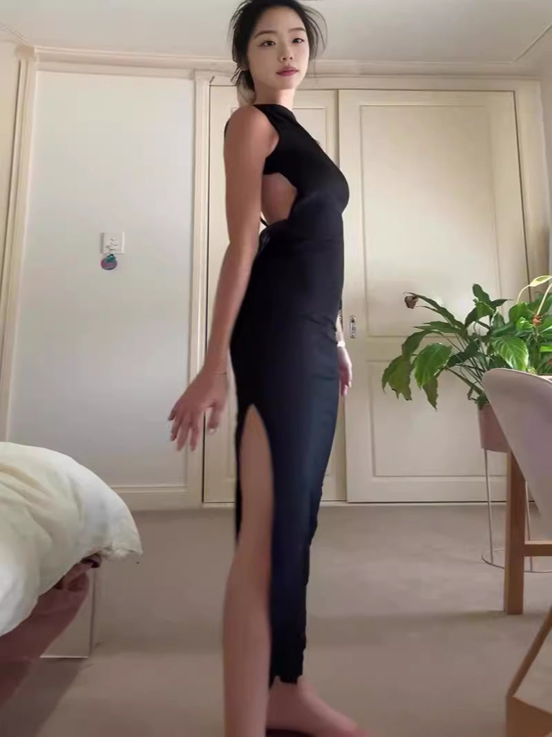 Fashion Sexy Design In Summer 2024 Feels The Back Open Fork Dress