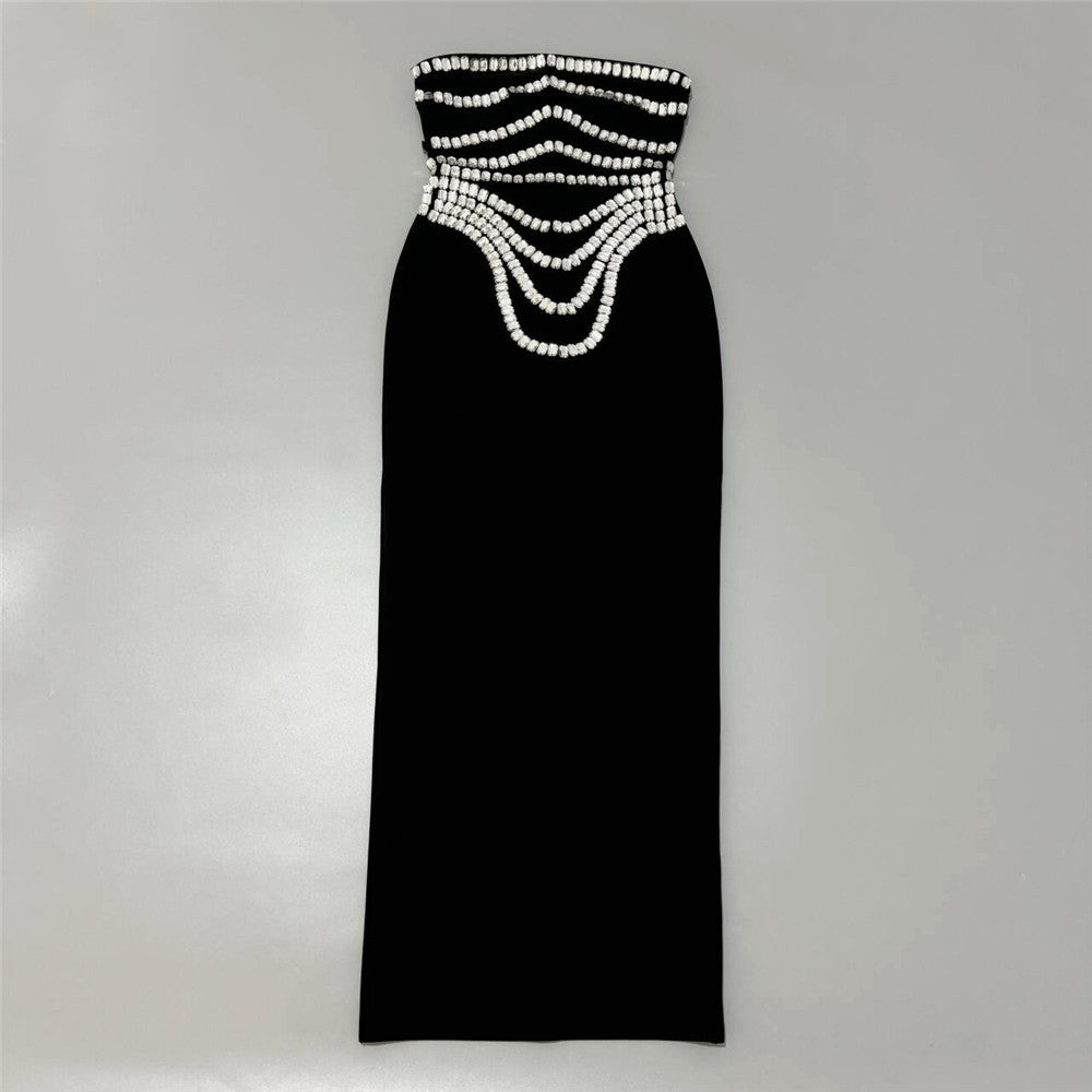Niche Design Heavy Industry Nail Beads With Chest Banda Party Party Dress Dress Dress