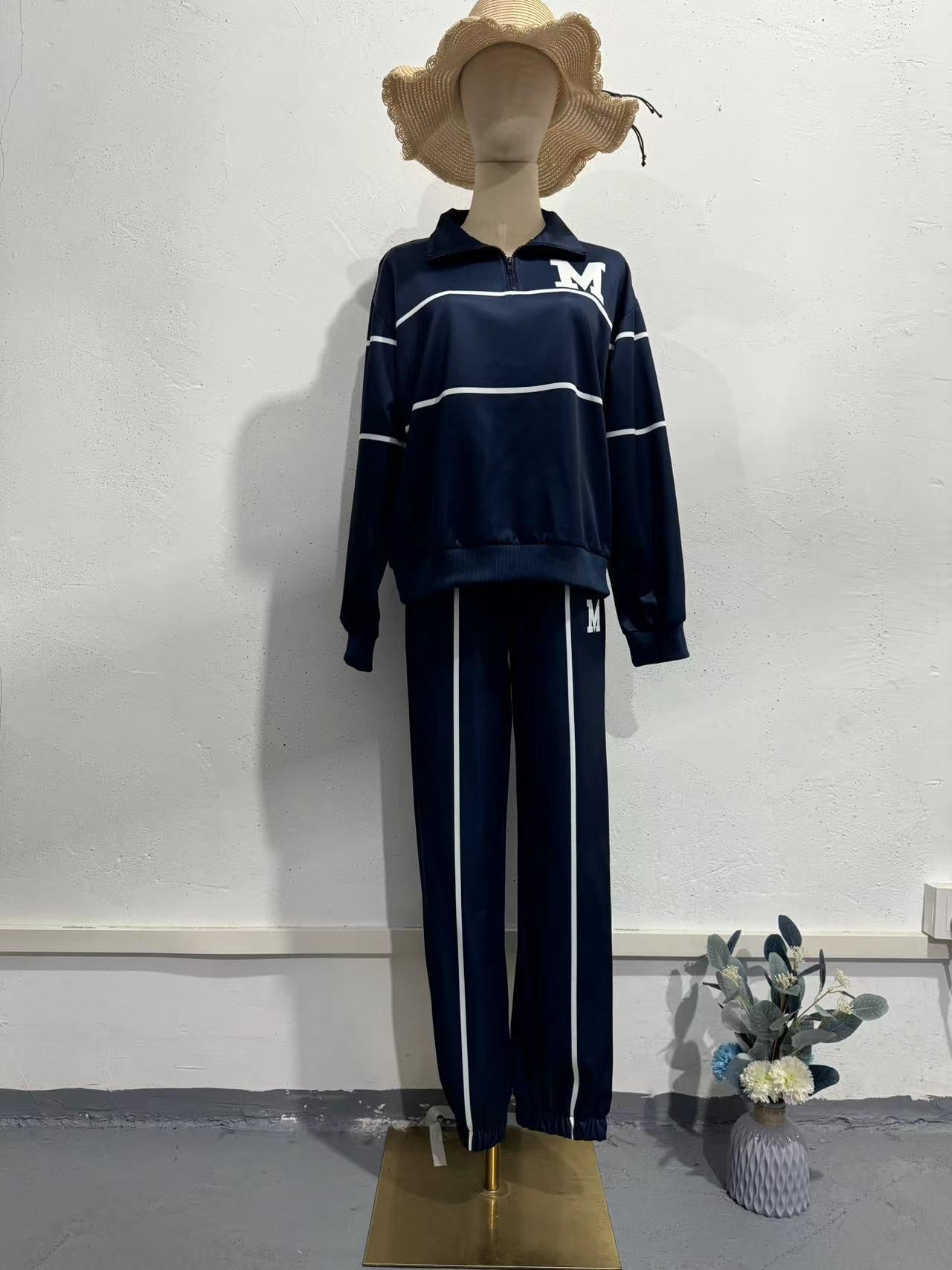 2024 New Coloring Sports Design Sense Fashion Temperament Loose Set