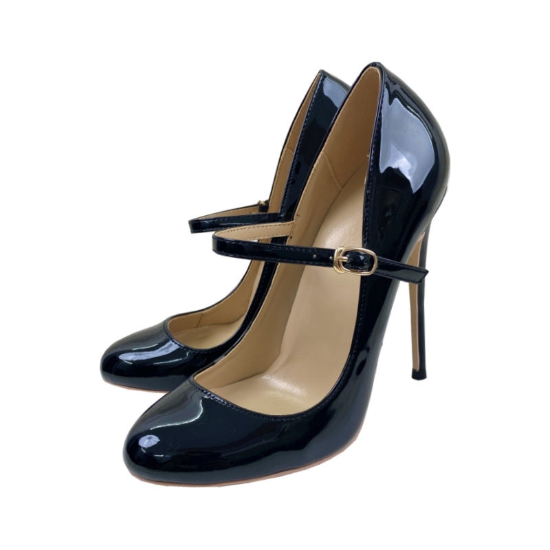 Head With Fine Heel High Heels OL Professional Work Shoes Soft Leather Comfortable Single Shoe Shallow Mouth High Quality Shoes