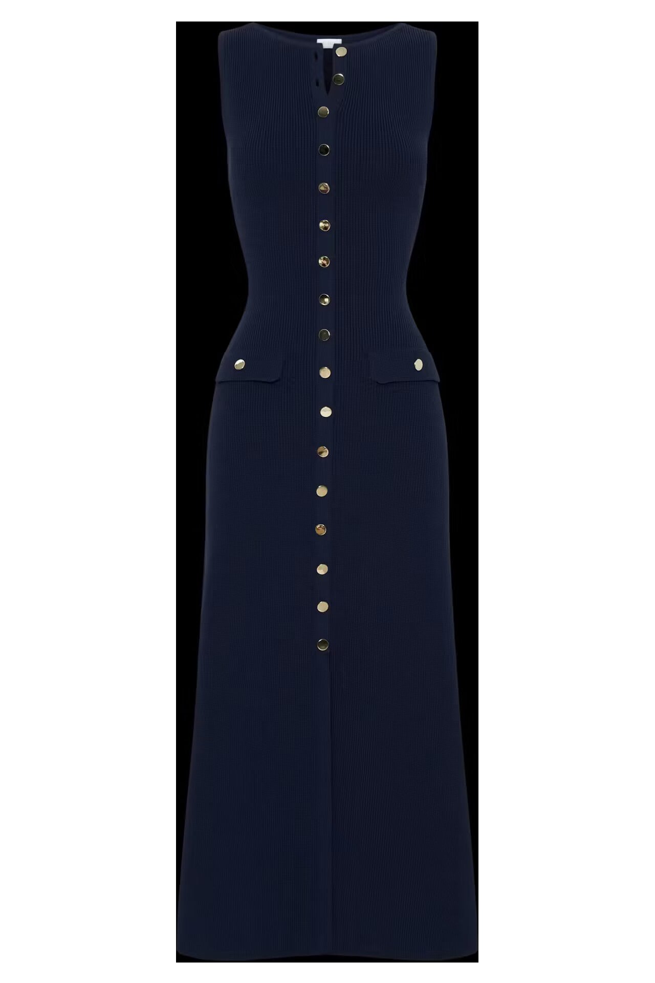 Summer New Temperament Sleeveless Round Collar Knitted Dress