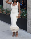 2024 Hand-Woven Jasmine Rope Shoulder Strap Bag Tuxedo Dress LX0104