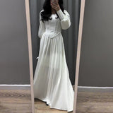 Women's Autumn New Lantern Tidly Sleeves Spliced Temperament Dress Dress Woman