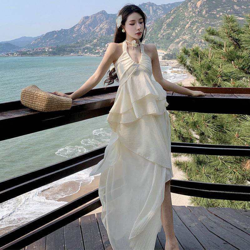 New Seaside Holiday Sling Suit Beach Photo Long Dress Summer