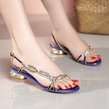 New Bohemian Fashion Sandals Women's Summer Leather Flat-Soled Beach Shoes Anti-Slip Crystal Women's Shoes High Quality Shoes