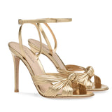Large Size Shallow Gold PU Fine High Heel Sandals Fashion Banquet Party Shoes Direct Sales High Quality Shoes