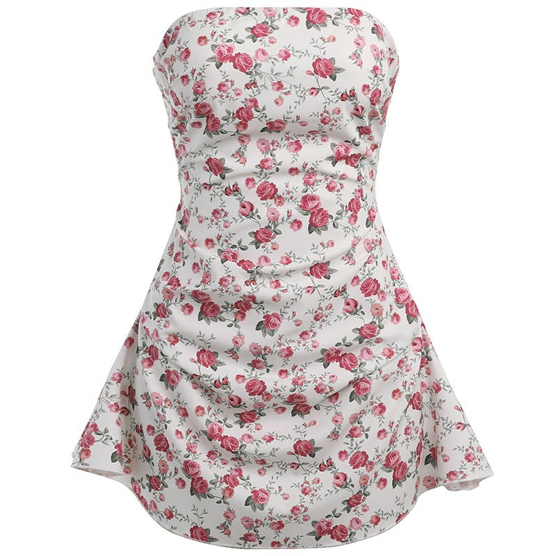 Bosom Crumm Flower Body Dew Back Dress Casual Holiday Style Sexy Hot Girl Short Dress Girl DJPT