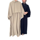 2024 New Middle East Loose Leisure Short Shawl Burqa Dress Two-Piece