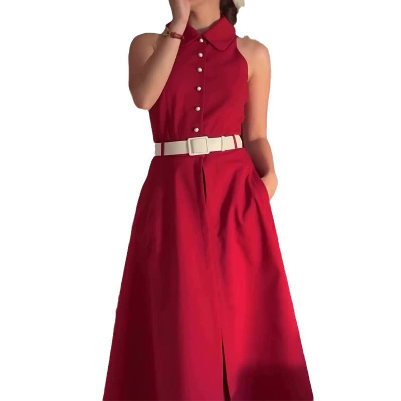 New Women's Dress French Retro Temperament High-End Beauty Sleeveless Long Dress Two-Piece