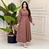 2024 New Elegant Temperament Belt Belt Solid Color Collar Dress