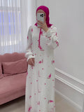 Eastern Muslims 2024 Spring Gentle Wind Small Fresh Flowers Design Long Dress