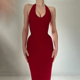 2025 New Solid Color Sling Hanging Neck U Tie With Open Skirt