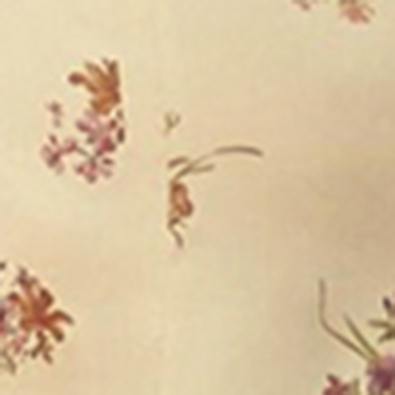 Bohemian Floral Bosom Long Dress French High-Waisted Fork-Repair Temperament Shoulder Dress DJPT