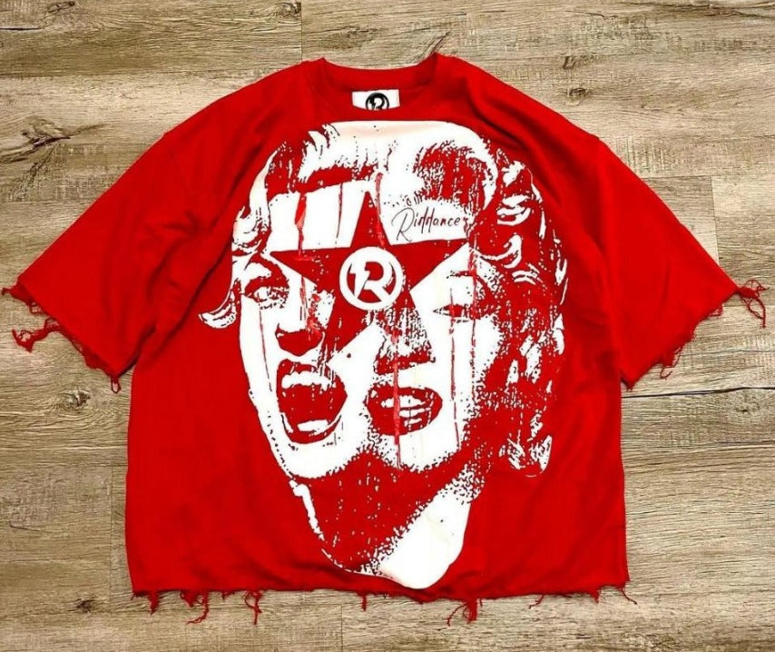 Men's T-Shirt Oversized Graphic Gothic Harajuku Short Sleeve Men's T-Shirt Y2k Top Punk T-Shirt DJPT