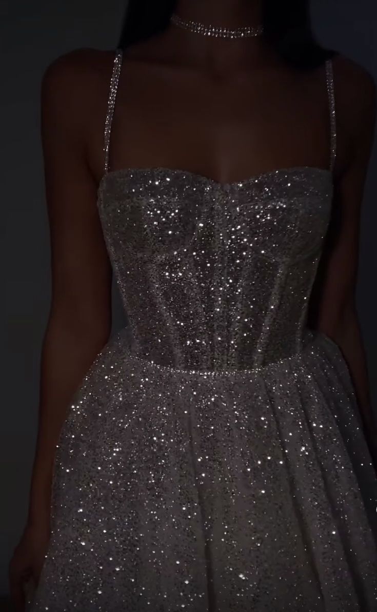 A Line Spaghetti Straps Sequin Silver Long Prom Dresses Party Dress SD1331 HZ0628