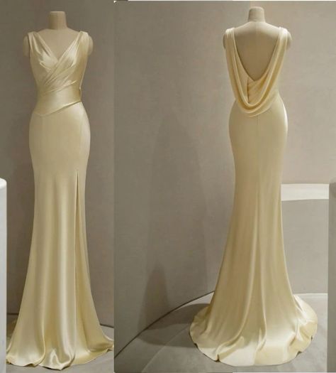 Mermaid V Neckline Satin Yellow Long Prom Dresses Formal Evening Dress SD1504 HZ0628