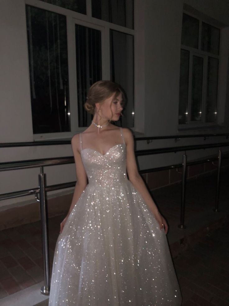A Line Spaghetti Straps Sequin Long Prom Dress Evening Dresses SD1522 HZ0628