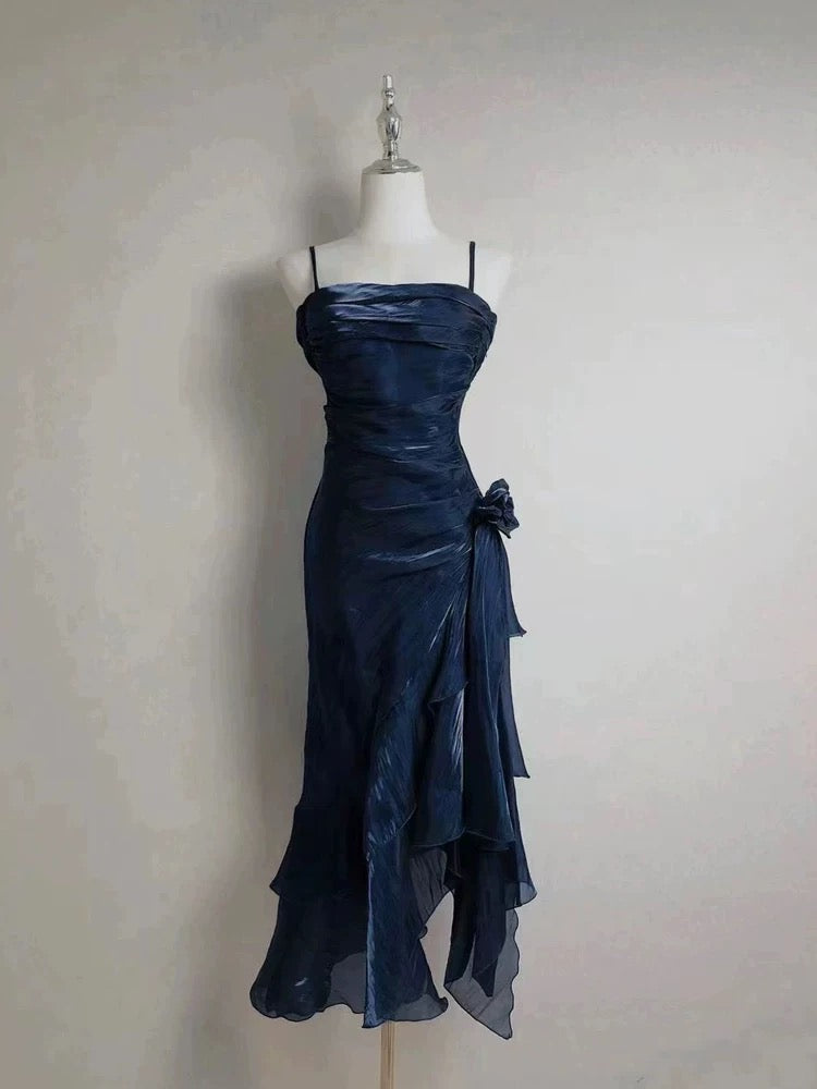 Mermaid Spaghetti Straps High Low Party Dress Prom Dresses SD2820 HZ0628