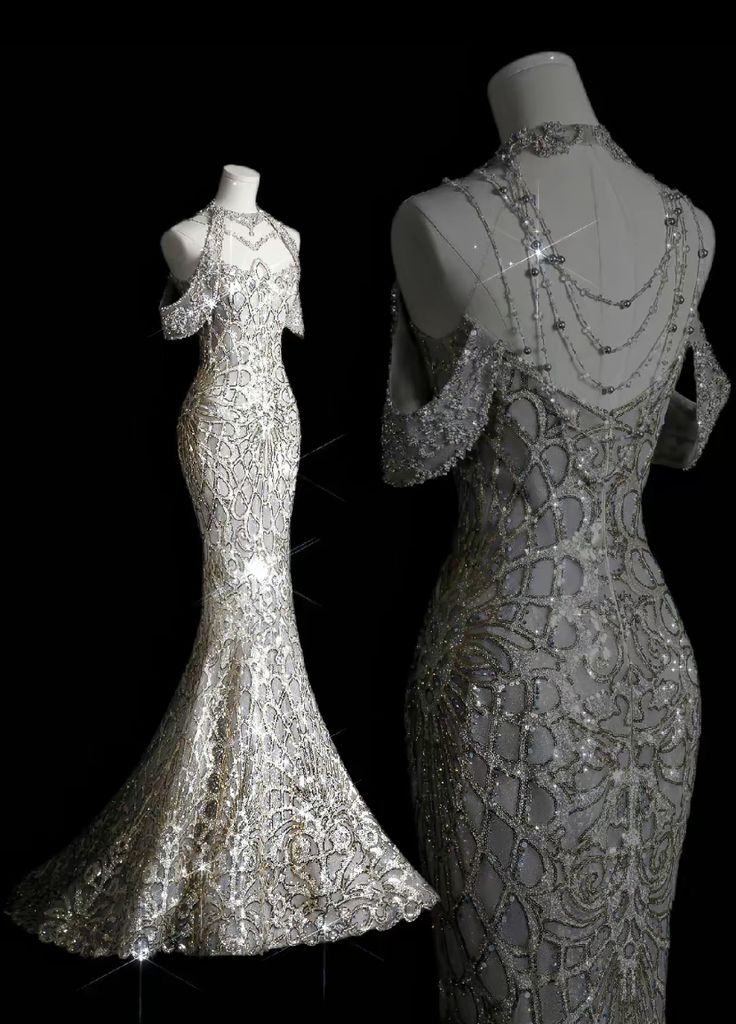 Mermaid Off The Shoulder Silver Sequin Long Party Dress Prom Dresses SD1814 HZ0628
