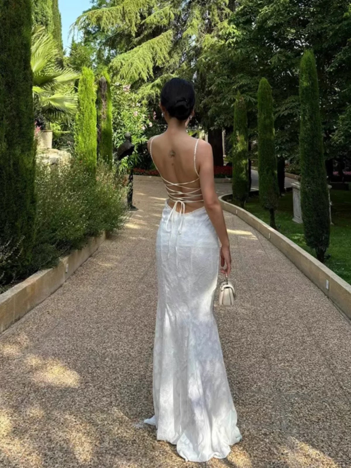 Mermaid Spaghetti Straps Long Lace Party Dresses Prom Dresses SD2461 HZ0628